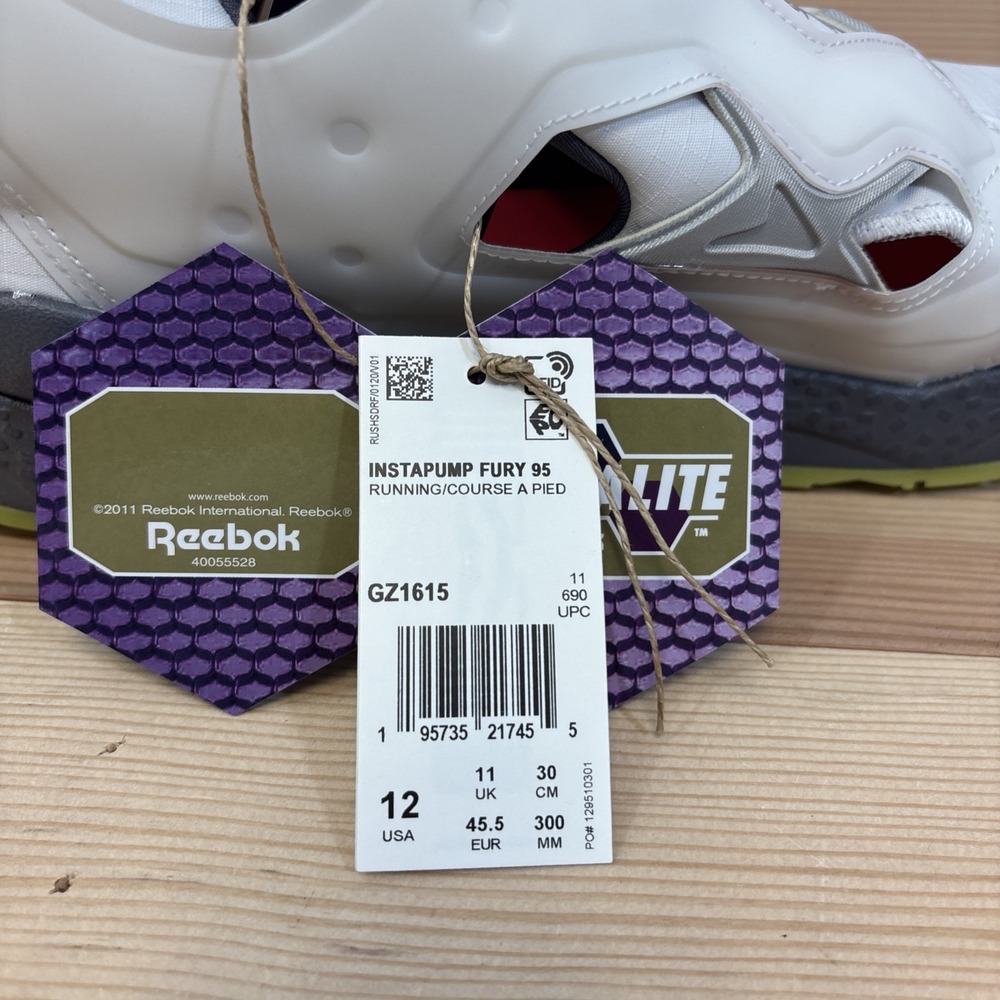 Reebok Men's Instapump Fury 95 White Glow in the Dark Size 12 Sneakers Pump - Picture 3 of 10